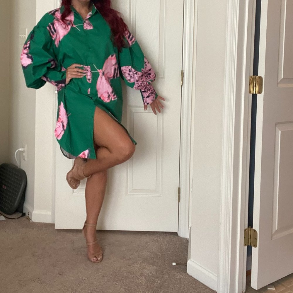 Pink & Green Butterfly Tunic